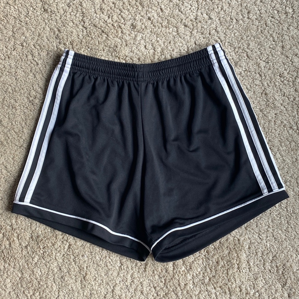 Adidas Women’s Athletic Shorts Black Striped Size Small